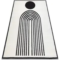 Rugsx Modern matta MODE 8597 geometrisk kräm / svart 200x290 cm