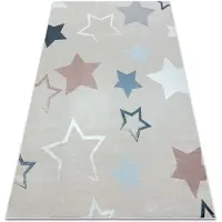 Rugsx BAMBINO 48130 tvättmatta Stjärnor för barn halkskydd - beige / grå 200x290 cm