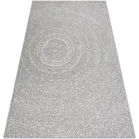 Rugsx Matta SISAL FLAT 48832637 Cirklar, prickar grå / kräm 120x170 cm