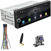 Tlily 6,86 Tum Trådlös Carplay Bilstereo Single Din Pekskärm Bilradio med Android Auto USB AUX RDS