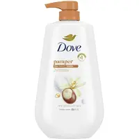 Dove Duva kroppstvtt med pumpskmpar sheasmr & vanilj fr 24 timmar lotion-mjuk hud fuktgivande hudrengring utan sulfater inga parabener 30,6 oz