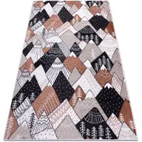 Rugsx Matta FUN Tops för barn, bergstoppar, kräm 140x190 cm