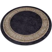 Rugsx MIRO 51360.802 circle tvättmatta Greek metrisk halkskydd - svart / guld cirkel 200 cm