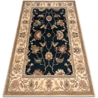 Rugsx Ullmatta POLONIA Loare ram velvet mörkblå 170x235 cm