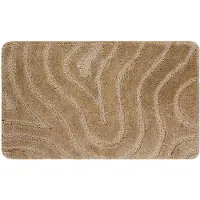 Rugsx Badrumsmatta SUPREME WAVES, Vågor, halkfri, mjuk - beige 60x100 cm