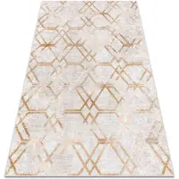 Rugsx MIRO 51805.804 tvättmatta geometrisk, gitter halkskydd - guld 200x290 cm