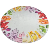Rugsx BAMBINO 38480 cirkel tvättmatta Byggsats för barn halkskydd - grå / gul cirkel 80 cm