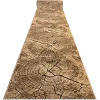 Rugsx Löpare KARMEL Tronko träd trä nut 120 cm 120x770 cm