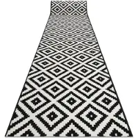 Rugsx Löpare BCF MORAD Ruta ruter svart / kräm 100 cm 100x400 cm