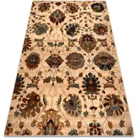 Rugsx Ullmatta OMEGA LATICA blommor grädde 170x235 cm