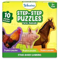 Skillmatics Steg-fr-steg-pussel - 40-bitars pussel & smbarnspussel Montessori pedagogisk leksak fr pojkar och flickor Gr fr grdsdjur Resev