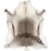 Rugsx RENIFER matta – naturläder, dekorativ, överkast – premium POK011 grå / vit 100x120 cm