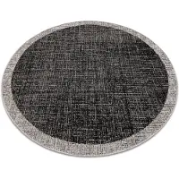 Rugsx MATTA SIZAL FLOORLUX CIRKEL 20401 Ram svart / silver cirkel 160 cm