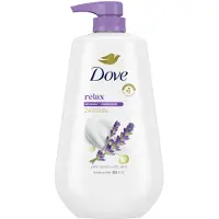 Dove Body Wash med Pump Relax Lavendelolja & kamomill fr 24 timmar Lotion-Mjuk hud Fuktgivande hudrengring utan sulfater inga parabener 30,6 Oz