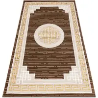 Rugsx Modern MEFE matta 9096 Ram, grekisk nyckel - structural två nivåer av hudna beige / brun 140x190 cm
