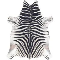 Rugsx Matta Artificial Cowhide, Zebra G5128-1 vit svart Leather 155x195 cm