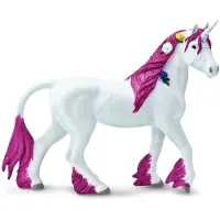 Safari Ltd. Pink Unicorn Figurine - Realistisk handmlad 5.5 " Fantasi -tema Plastfigur - Utbildning Toy for Boys Girls & Kids Age 3+