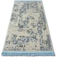 Rugsx Matta ACRYLIC MANYAS 196AA Ivory/Gold fringe 80x150 cm