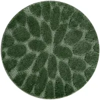 Rugsx Badrumsmatta SUPREME cirkel STONES, stenar, halkfri, mjuk - grön cirkel 100 cm