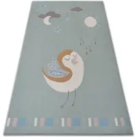 Rugsx Matta för barn LOKO Bird grön anti-slip 120x170 cm