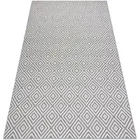 Rugsx Matta SISAL FLAT 48607637 Kvadrater diamanter grå / kräm 200x290 cm