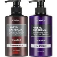 Miyako Honey Macadamia Hair Care Set of 2 Treatment 500ml Musk Fragrance [Kundal] & (Shampoo & each) #White #Sensitive