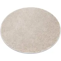 Rugsx Matta, runda SANTA FE beige 33 vanlig, platt, en färg cirkel 100 cm