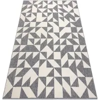 Rugsx Matta SPRING 20414332 trianglar sisal, ögla - grå / kräm 140x200 cm