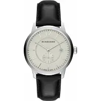 Burberry BU10000 Classic Round Beige Dial Black Leather herrklocka