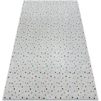 Rugsx BAMBINO 47890 tvättmatta Prickar för barn halkskydd - vit / brun 160x220 cm