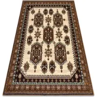 Rugsx Matta BCF Morad ZEGARY klockor, klassisk - beige 60x110 cm