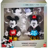Mattel Disney 100 Samlarfigurer Mickey och Minnie Mouse, Rörliga Karaktärer, Bytbara Huvuden & Händer