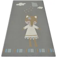 Rugsx Matta för barn LOKO Mouse grå anti-slip 120x170 cm