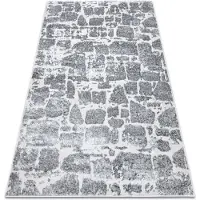Rugsx Modern MEFE matta 6184 Paving brick - structural två nivåer av hudna svart grå 180x270 cm
