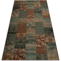 Rugsx Ullmatta KASHQAI 4327 400 Patchwork grön 160x240 cm