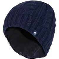 Heat Holder Kabelstickad 3.4 Tog Fleece Fodrad Termisk Vintermössa för Damer