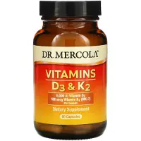 Dr. Mercola , Vitaminer D3 & K2, 90 kapslar
