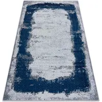 Rugsx Matta CORE A004 Ram, skuggad - struktur, två nivåer av hudna, blått / grått 120x170 cm