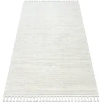 Rugsx Matta SEVILLA PC00B ränder vit Fringe Berber marockansk shaggy 200x290 cm