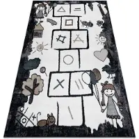 Rugsx Matta FUN Hop för barn, hoppa hage, djur svart 80x150 cm