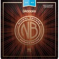 D'addario And Co Gitarrstrngar - Akustiska gitarrstrngar - Nickelbrons - Fr 6-strngad gitarr - Naturlig klar och fokuserad ton - NB1252BT - Ltt (Ba
