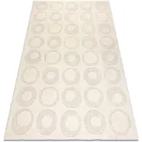 Rugsx DUNE 2552 matta kräm – Påfågelmönster, struktur 133x190 cm