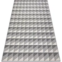 Rugsx Matta SPRING 20406332 ruter triangles sisal, ögla - grå 140x200 cm