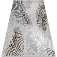 Rugsx Matta ALLURE 8752 Palmblad - Strukturell, snygg, glamour grå / guld 200x290 cm
