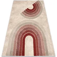 Rugsx Matta FUSION 0807 kräm / rödvin - Geometrisk, modern, abstrakt 180x270 cm