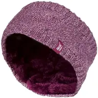 Heat Holder Kabelstickad fleece fodrad termisk vinter öronvärmare pannband för damer