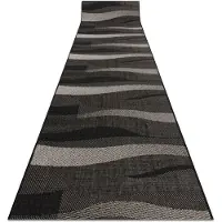 Rugsx Löpare SIZAL FLOORLUX design 20212 svart / silver 70 cm 70x450 cm