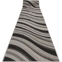 Rugsx Löpare SIZAL FLOORLUX design 20353 silver / svart 100 cm 100x620 cm