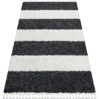 Rugsx Matta UNION 4079 bälten grå / grädde Fringe Berber marockansk shaggy 180x270 cm