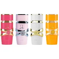 Lattafa 4-delade Eau De Parfum Spray fr kvinnor (3,4 uns Yara + 3,4 uns Yara Moi + 3,4 uns Yara Tous + 3,4 uns Yara godis)